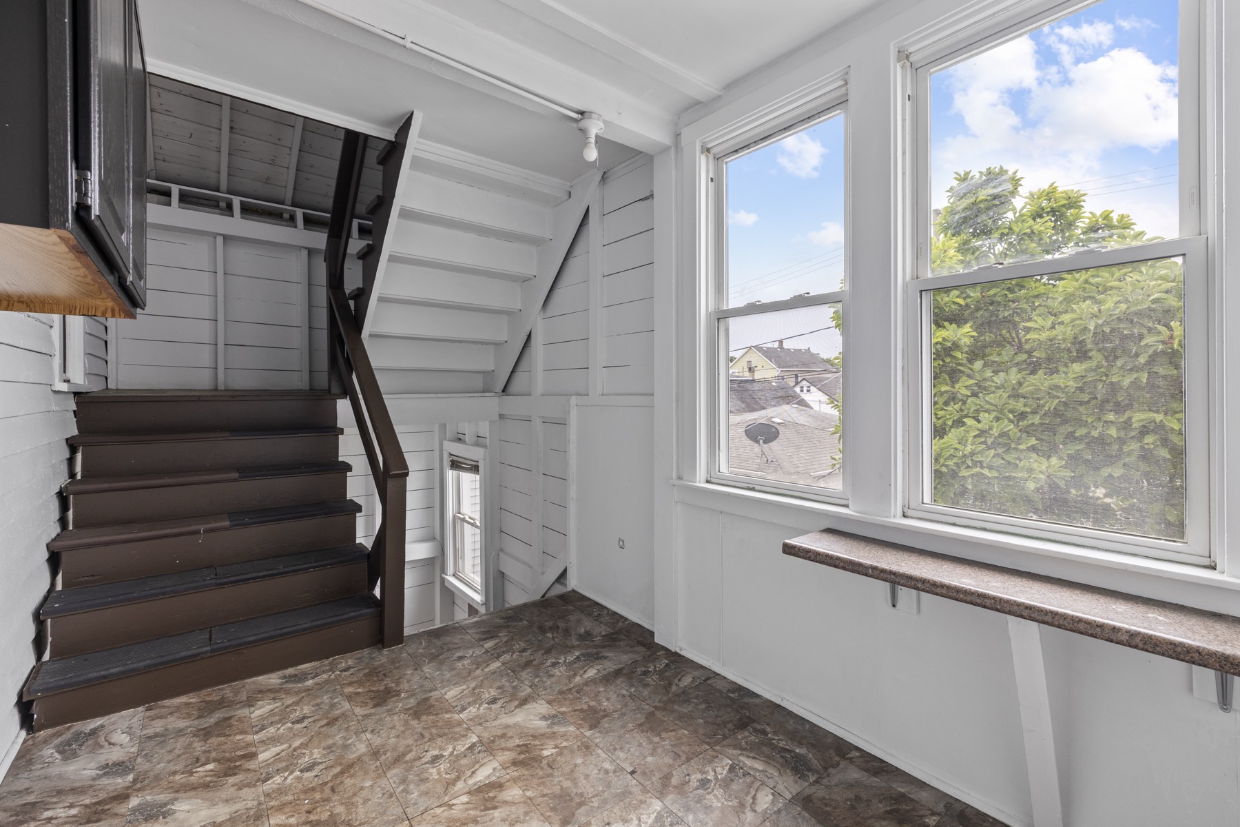 Exterior exit stairs